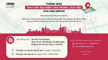THÔNG BÁO THAY ĐỔI ĐỊA ĐIỂM VĂN PHÒNG LÀM VIỆC CỦA IMM GROUP