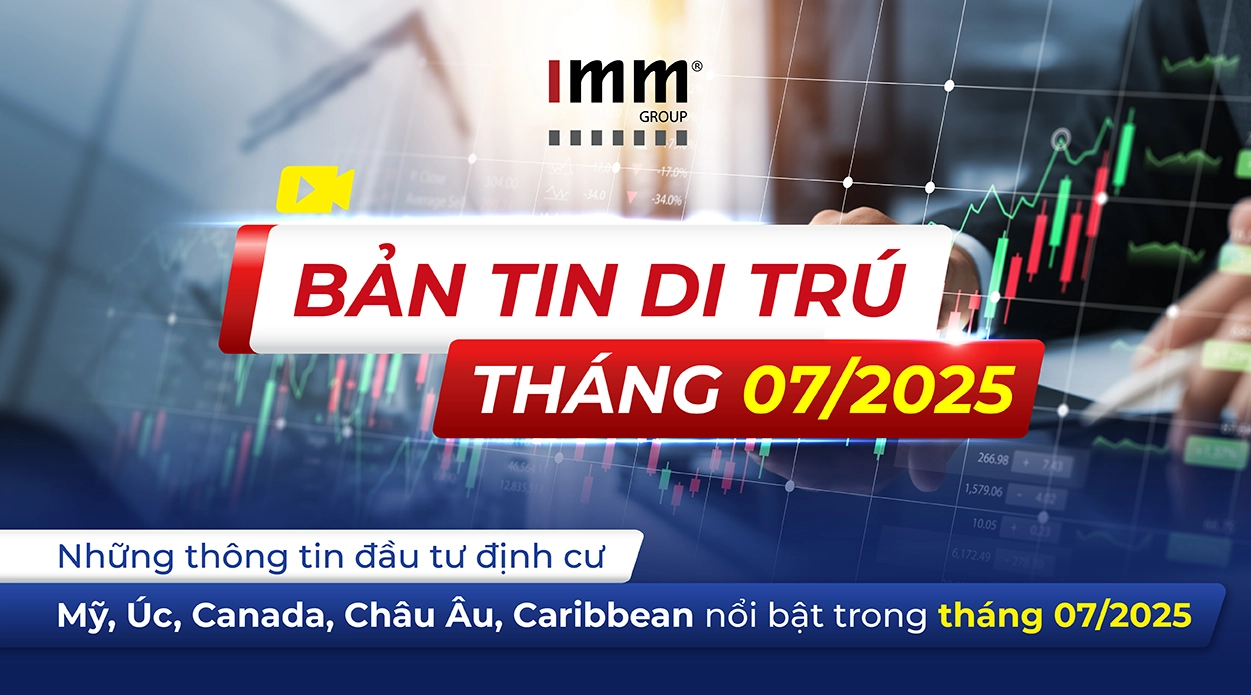 Bản tin di trú IMM Group tháng 07/2025 – Những thông tin đầu tư định cư Mỹ, Úc, Canada, Châu Âu, Caribbean nổi bật