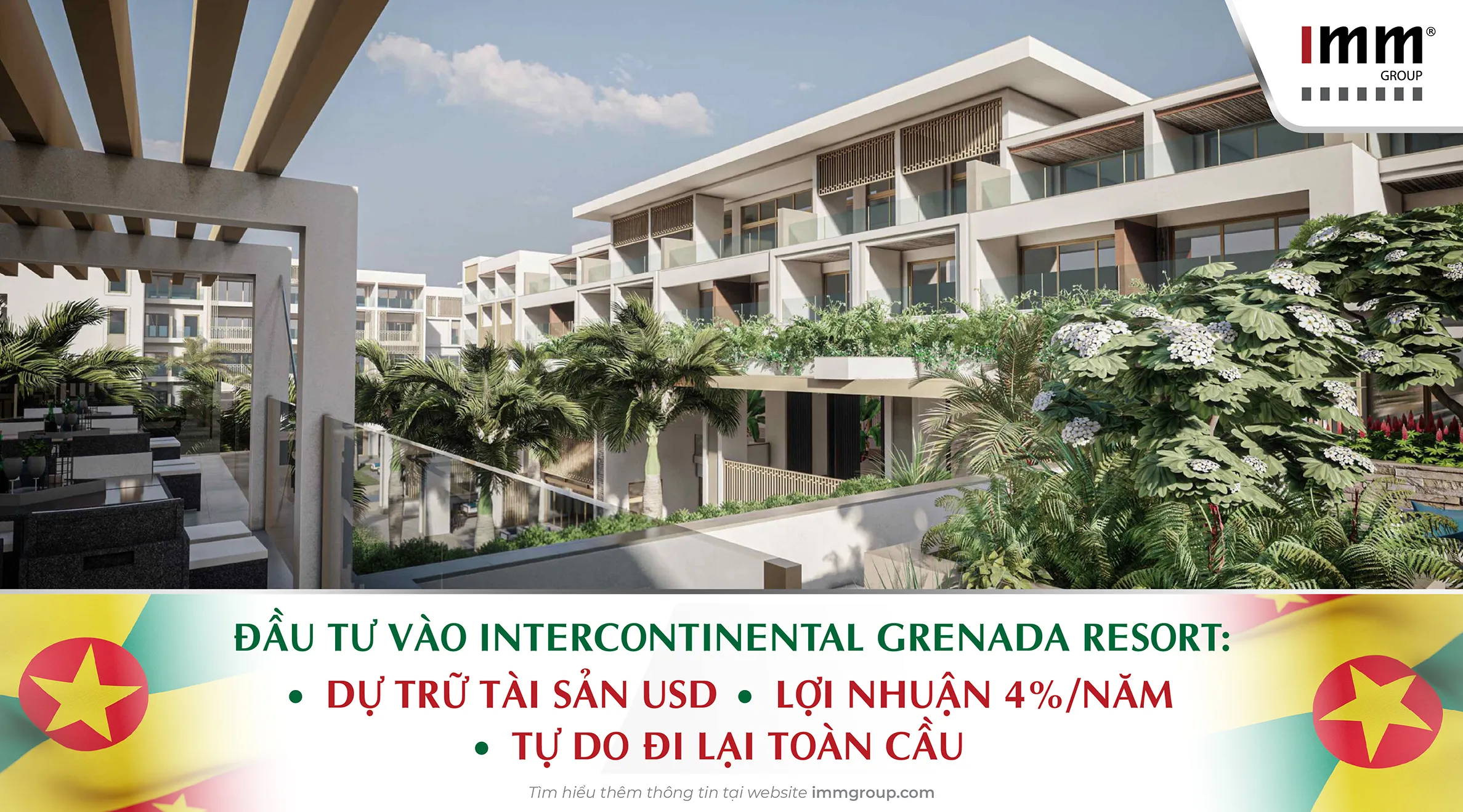Đầu tư vào InterContinental Grenada Resort: Dự trữ tài sản USD, lợi nhuận 4%/năm, tự do đi lại toàn cầu