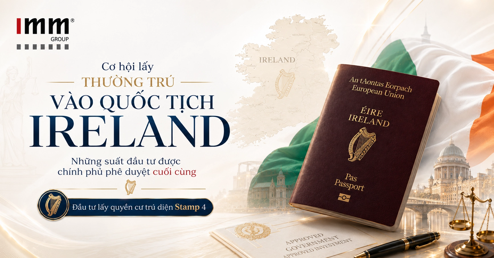 Đầu tư định cư Ireland thường trú & quốc tịch một cường quốc châu Âu